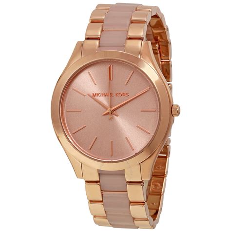 Michael Kors Slim Runway Rose Dial Ladies Watch 